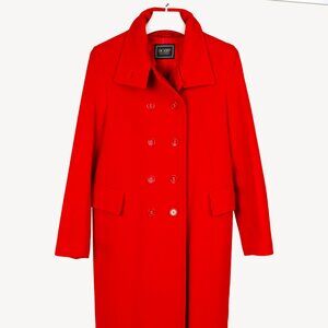 Hobbs Red Wool & Cashmere Blend Double-Breasted Coat